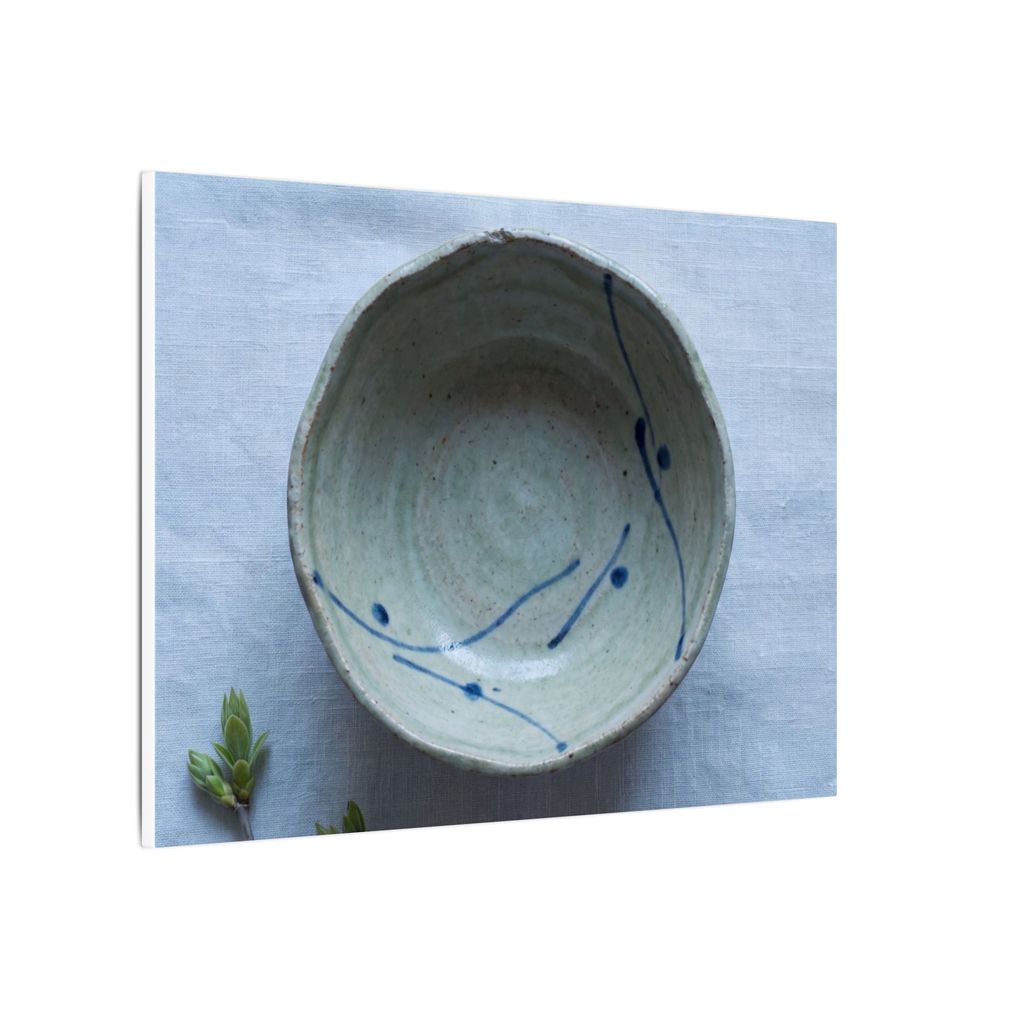 Spring Ceramic Bowl Minimal Line Canvas Art | Warm Decor