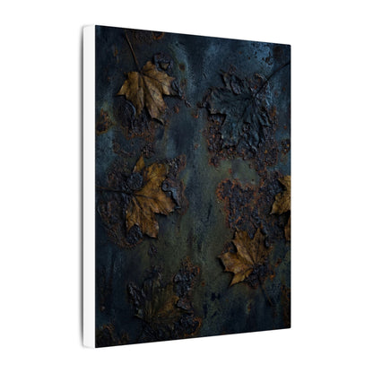 Shibui Rust Patina Canvas Art - Dark Japandi Charcoal Ink