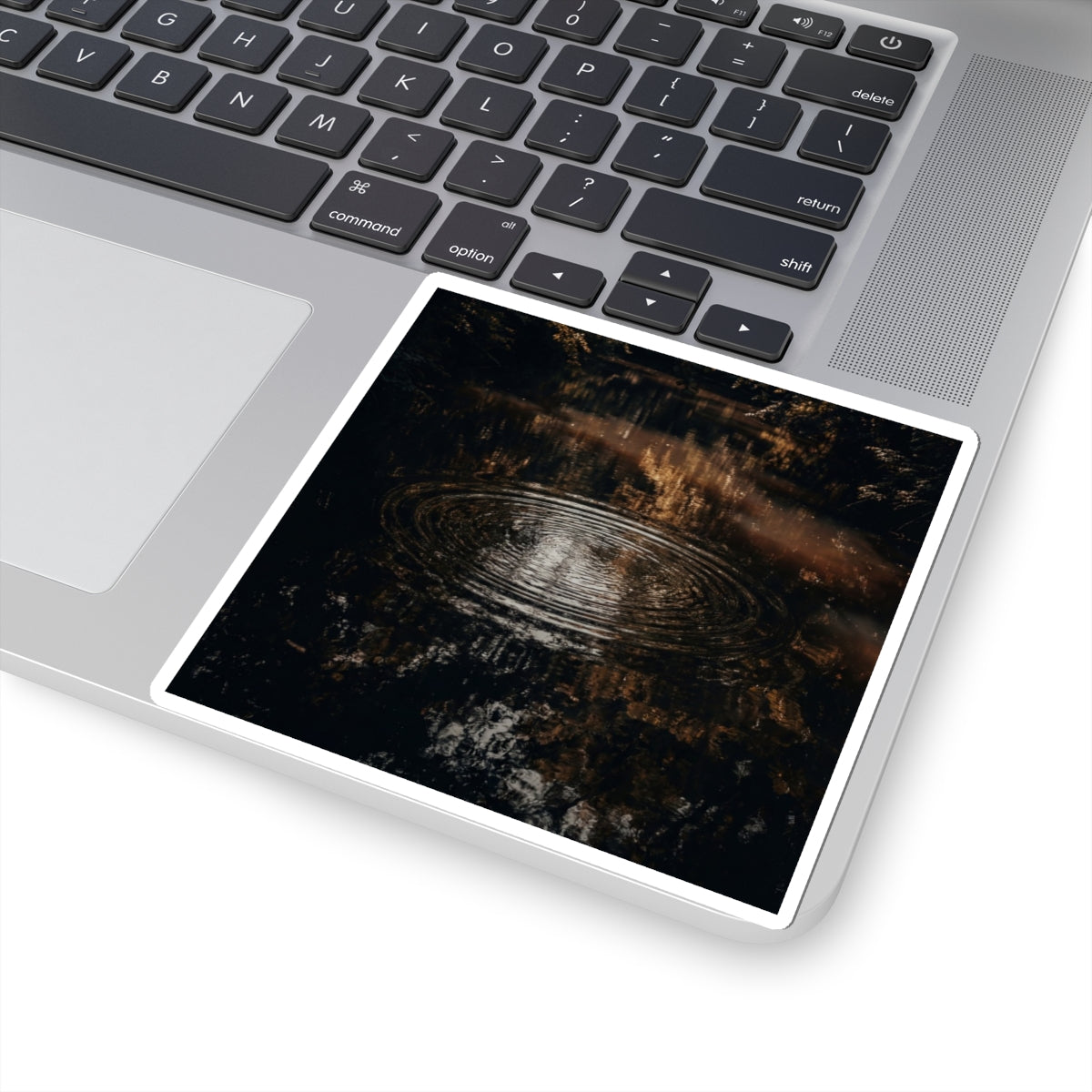 Water Ripple Moody Minimal Sticker | Atmospheric Dark Japandi Art Art Print
