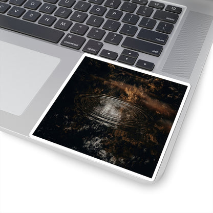 Water Ripple Moody Minimal Sticker | Atmospheric Dark Japandi Art Art Print