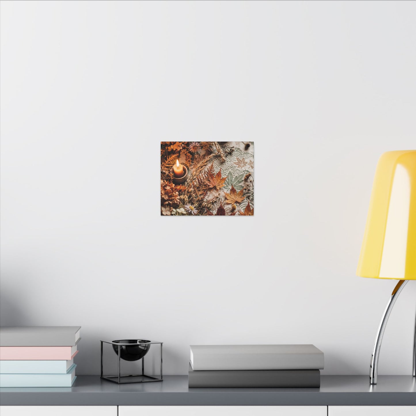 Candlelight Dried Flowers Canvas Art - Japandi Seijaku