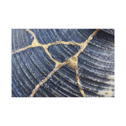 Shibui Water Ripple Canvas Art - Kintsugi Gold Repair