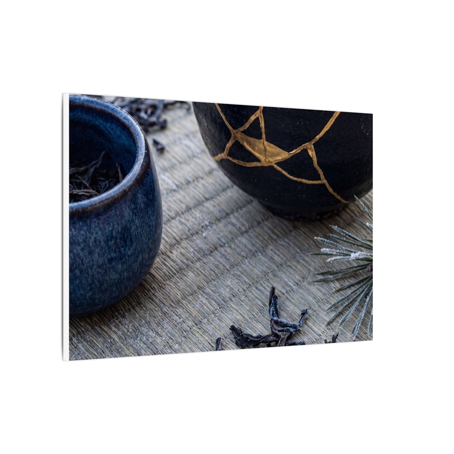 Kintsugi Tea Ceremony in Overcast | Gold Vein Canvas Art