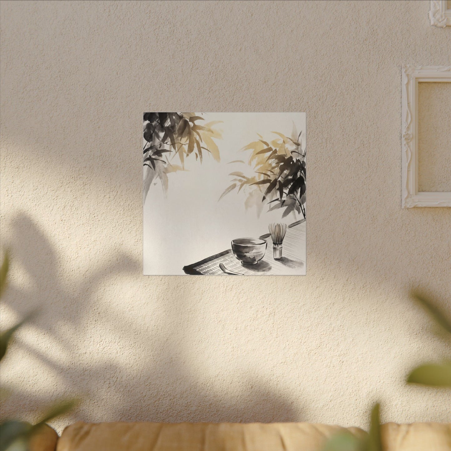 Tea Ceremony Sumi E Canvas Art | Serene Zen Art