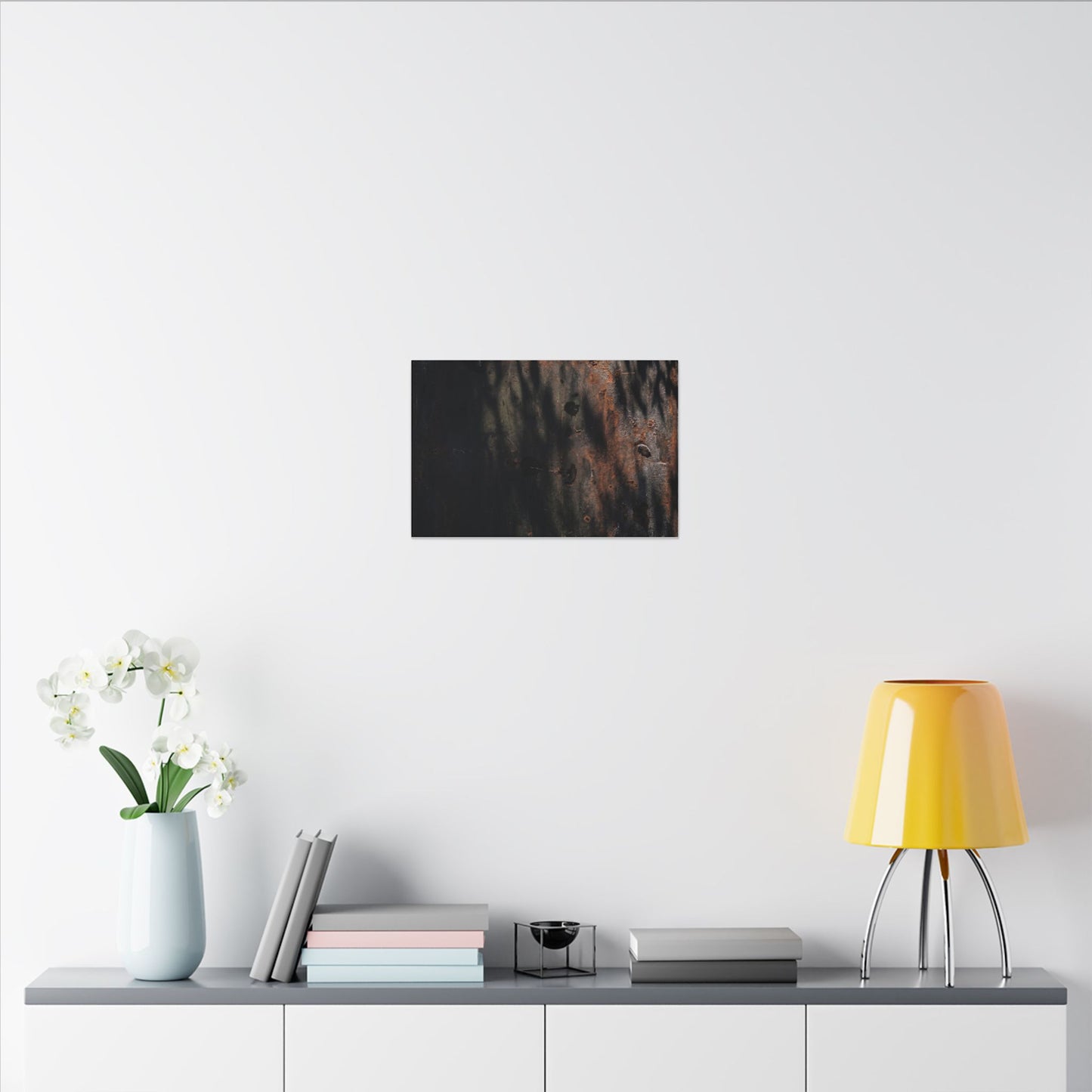 Rust Patina Shadow Zen Canvas Art | Luxurious Dark Japandi Art