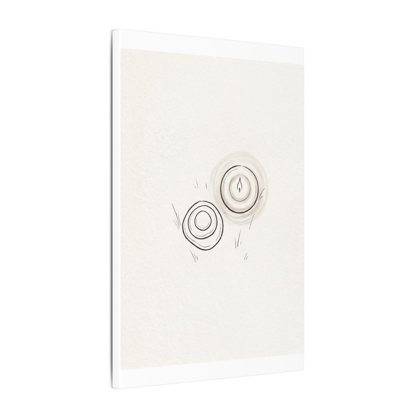 River Stones Canvas Art | Winter Japandi Minimal Line Art