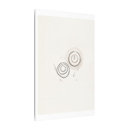 River Stones Canvas Art | Winter Japandi Minimal Line Art