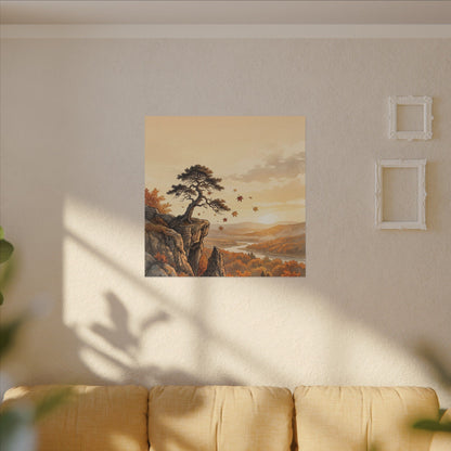 Pine Tree Autumn Canvas Art | Japandi Warm Design