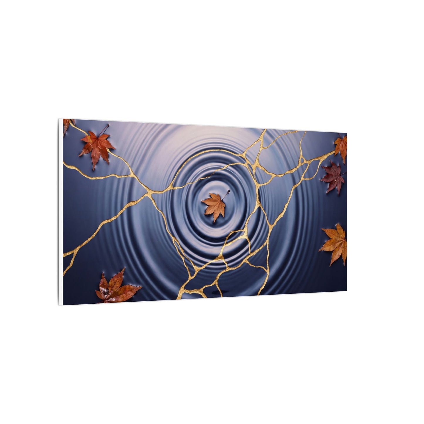 Kintsugi Water Ripple in Dawn | Gold Vein Canvas Art