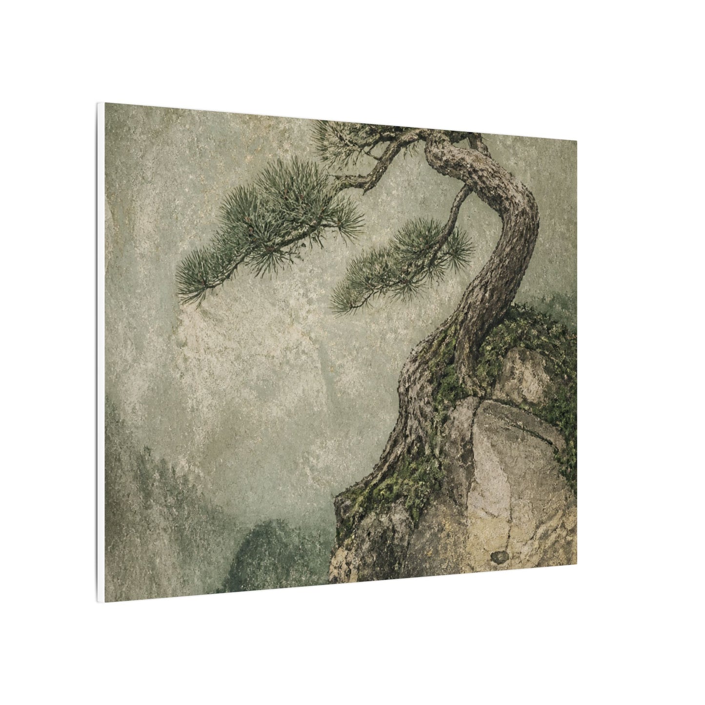 Fukinsei Pine Tree Canvas Art - Japandi Texture