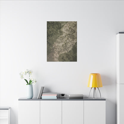 Neutral Shadow Play Canvas Art - Japanese Pattern Japandi