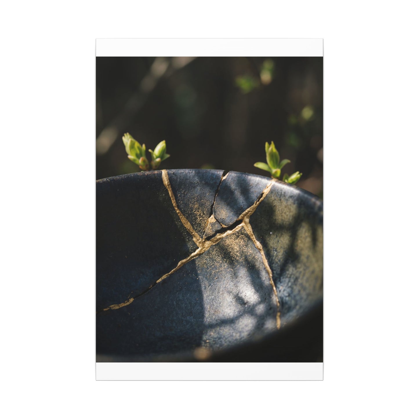 Seijaku Broken Pottery Canvas Art - Dark Japandi Shadow Zen