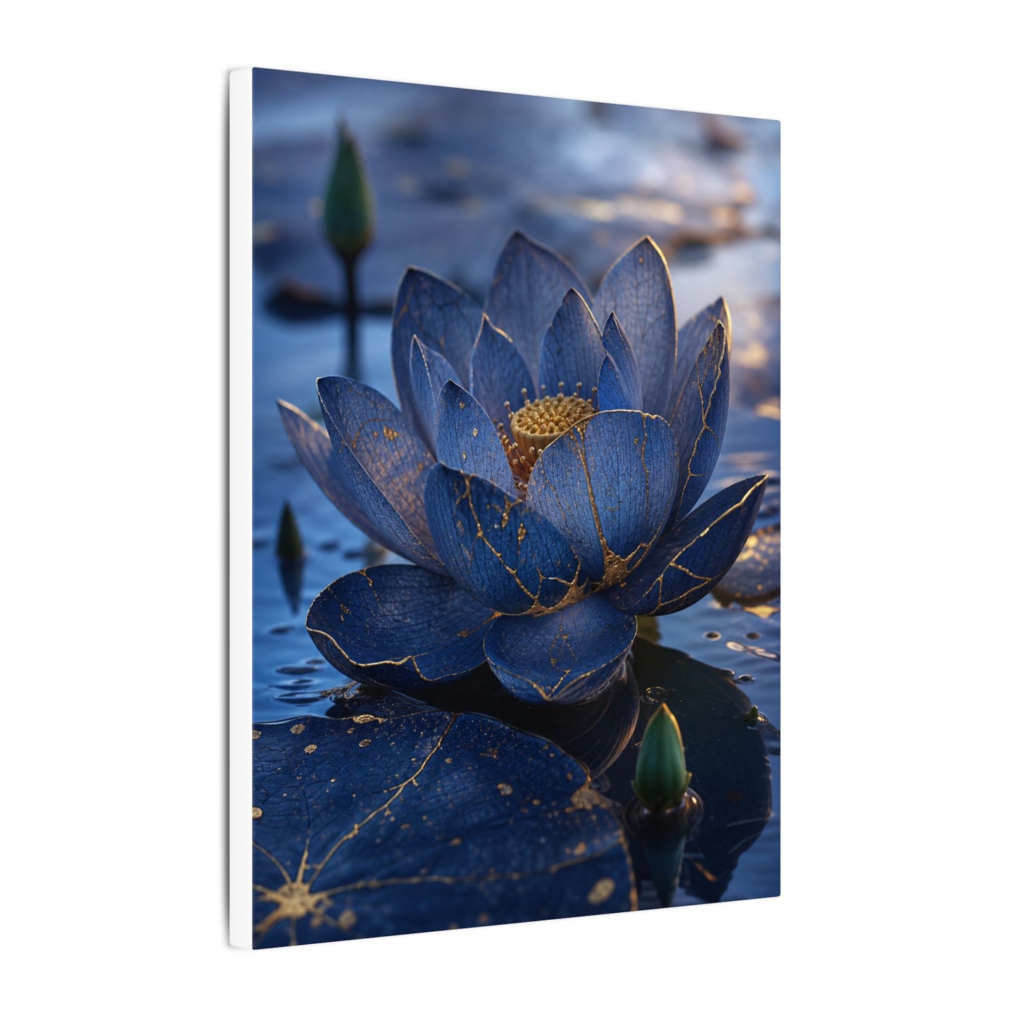 Kintsugi Lotus Flower in Dawn | Broken Beauty Canvas Art