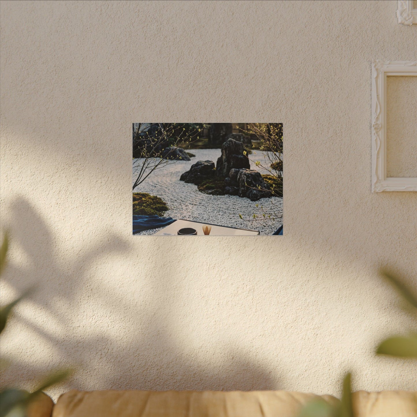Zen Tea Ceremony in Golden Hour | Karesansui Canvas Art