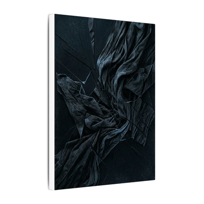 Dark Japandi Silk Drape in Moonlight | Moody Minimal Canvas Art