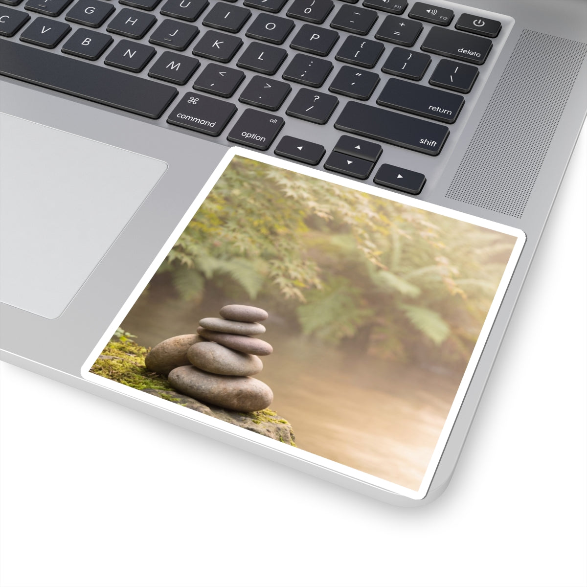 River Stones Summer Sticker | Japandi Neutral Design Art Print
