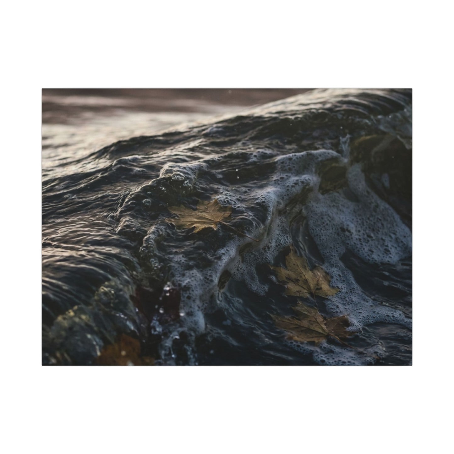 Dark Japandi Ocean Wave in Dawn | Moody Minimal Canvas Art
