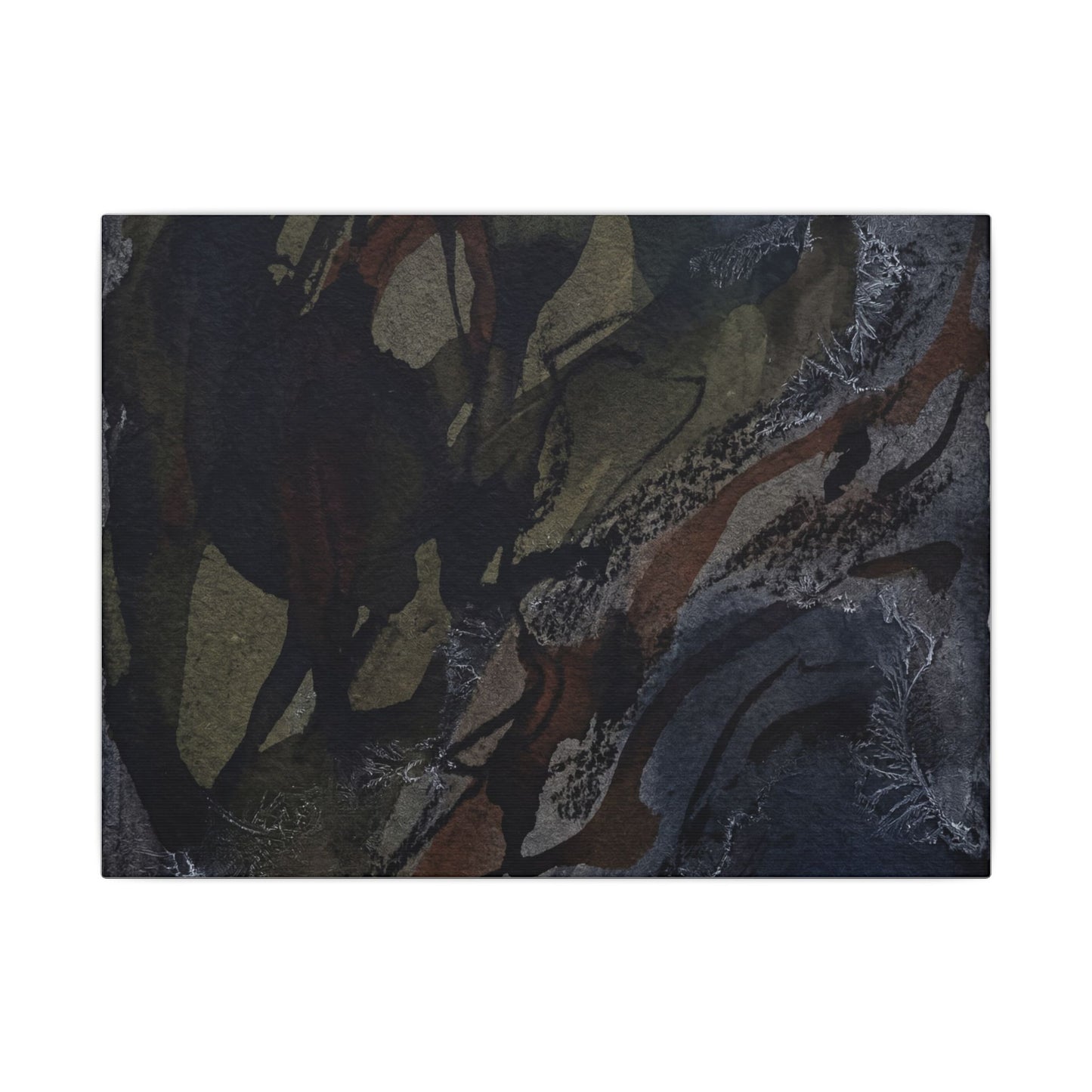 Shadow Play Winter Canvas Art | Dark Japandi Luxurious Design Art Print