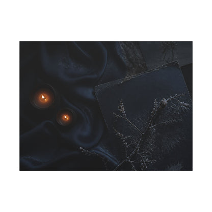 Candlelight Silk Drape Canvas Art - Dark Japandi Kanso