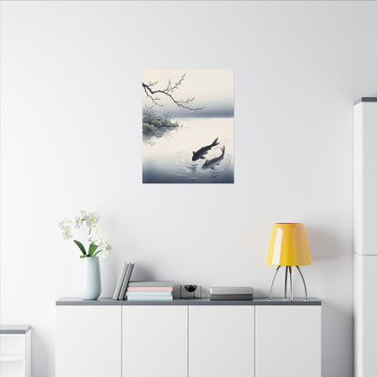 Ma Koi Pond Canvas Art - Zen Ukiyo E Inspired