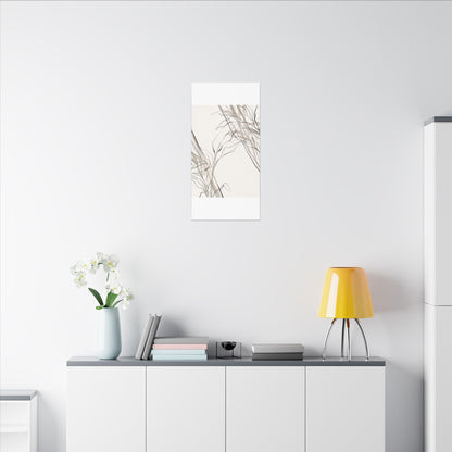 Neutral Shoji Screen Canvas Art - Minimal Line Japandi