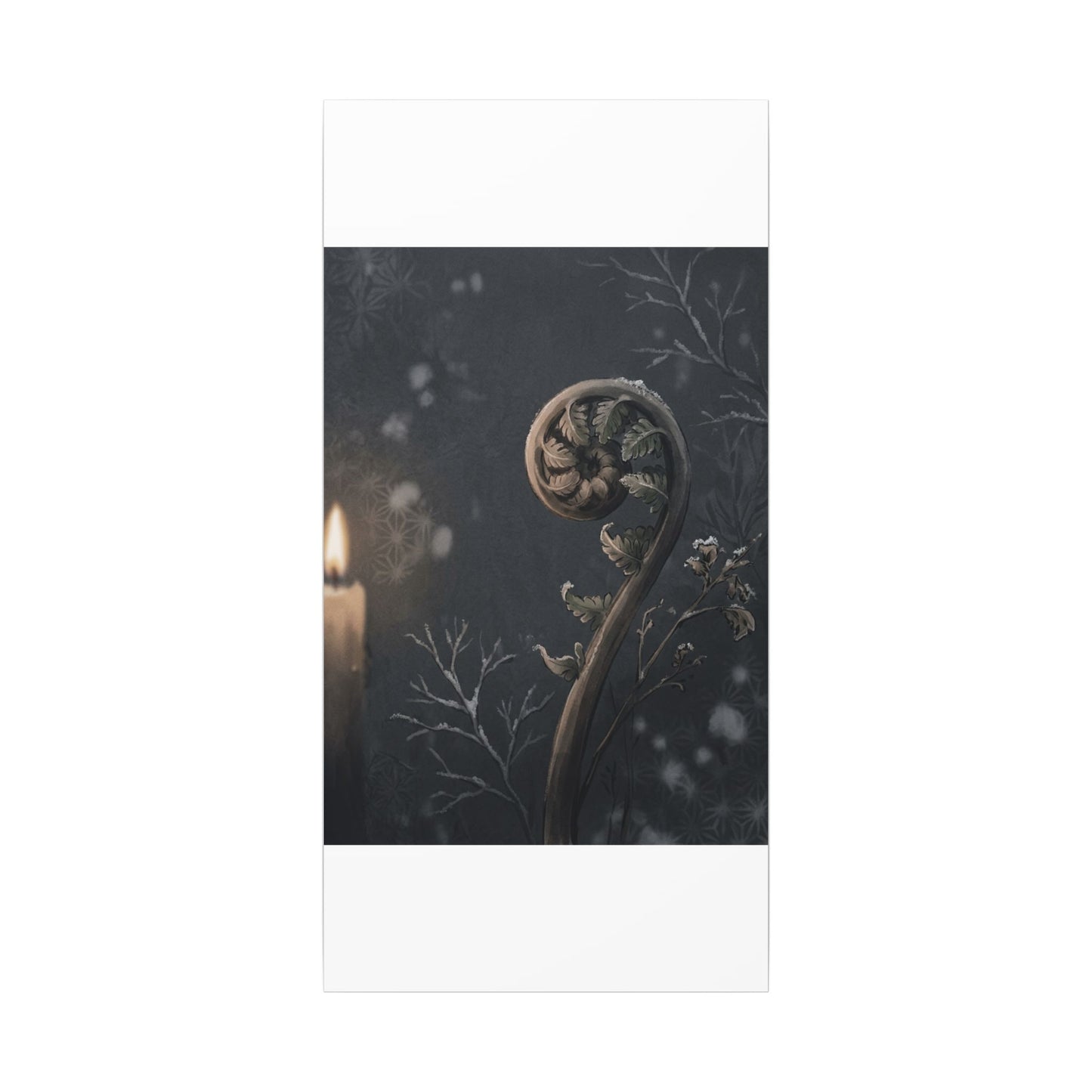 Candlelight Fern Unfurling Canvas Art - Japandi Ma