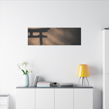 Torii Gate Shadow Zen Canvas Art | Bold Dark Japandi Art