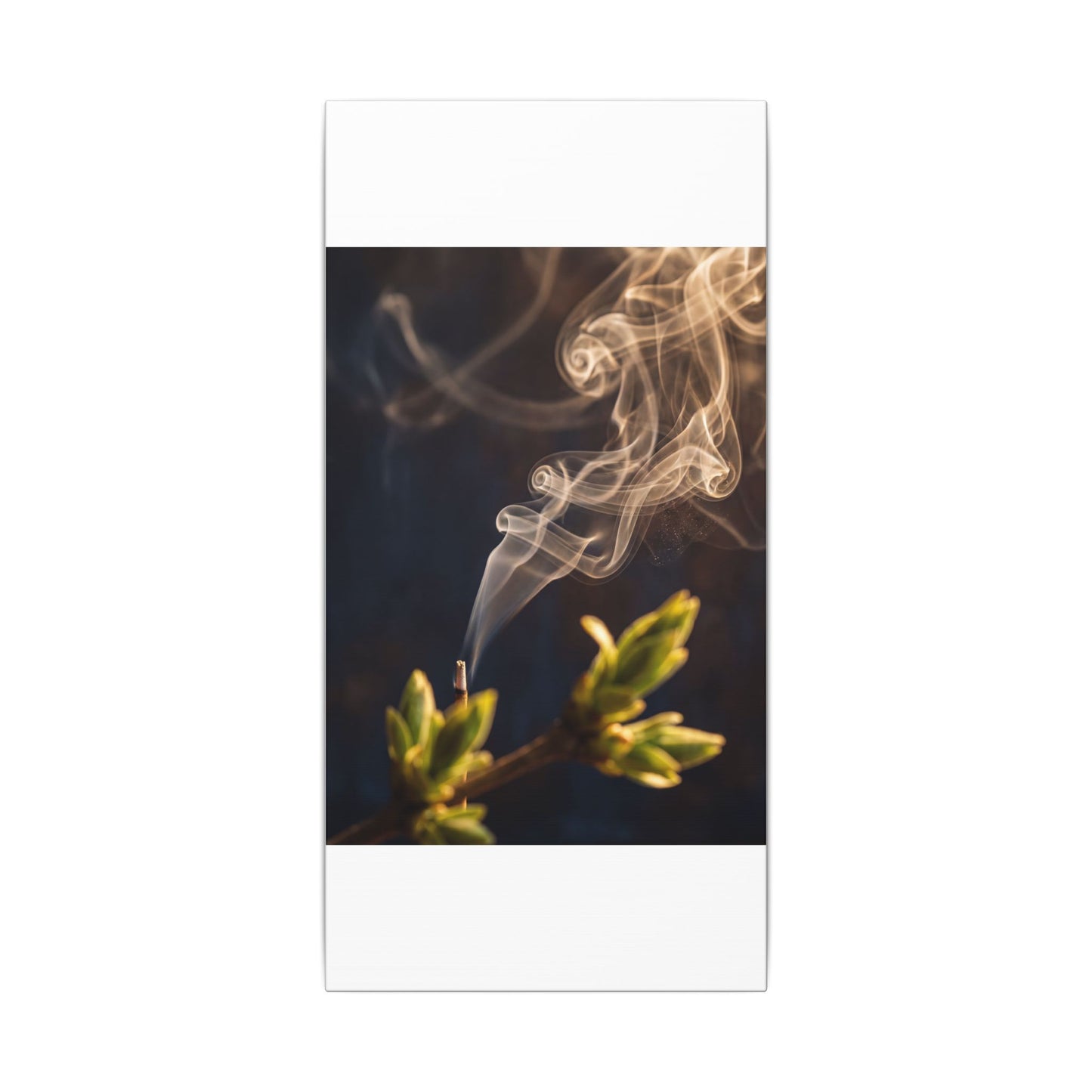 Golden Hour Incense Smoke Canvas Art - Dark Japandi Kanso