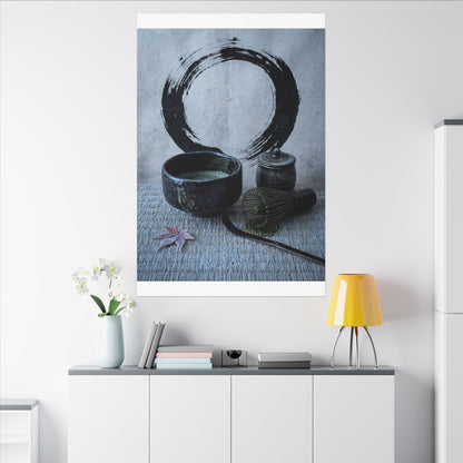 Tea Ceremony Canvas Art | Winter Zen Enso Art