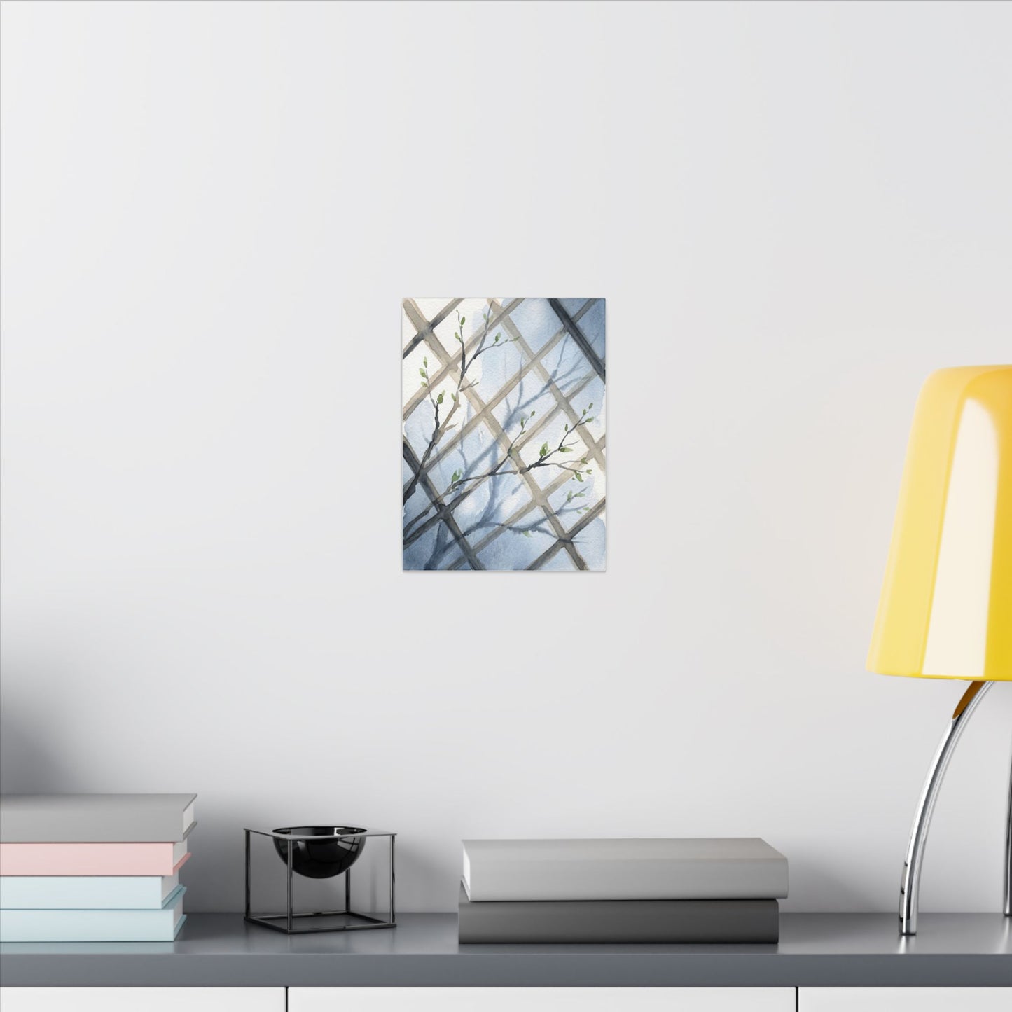 Shoji Screen Canvas Art | Spring Japandi Watercolor Art