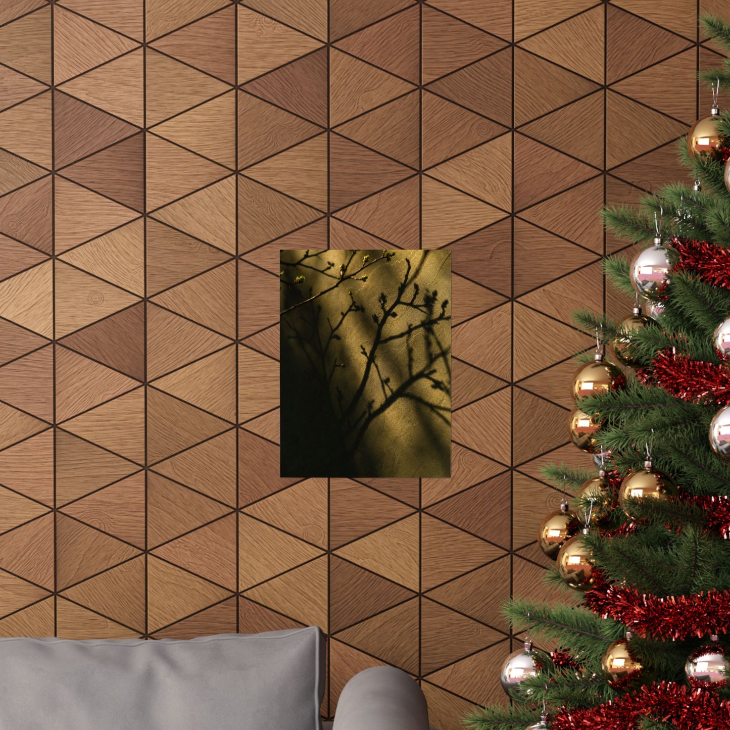 Golden Hour Shadow Play Wall Art Print - Dark Japandi Seijaku