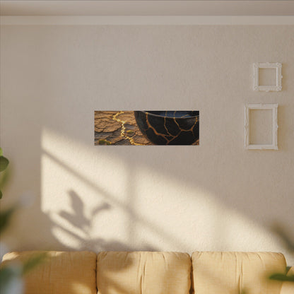 Golden Hour Cracked Earth Canvas Art - Kintsugi Fukinsei