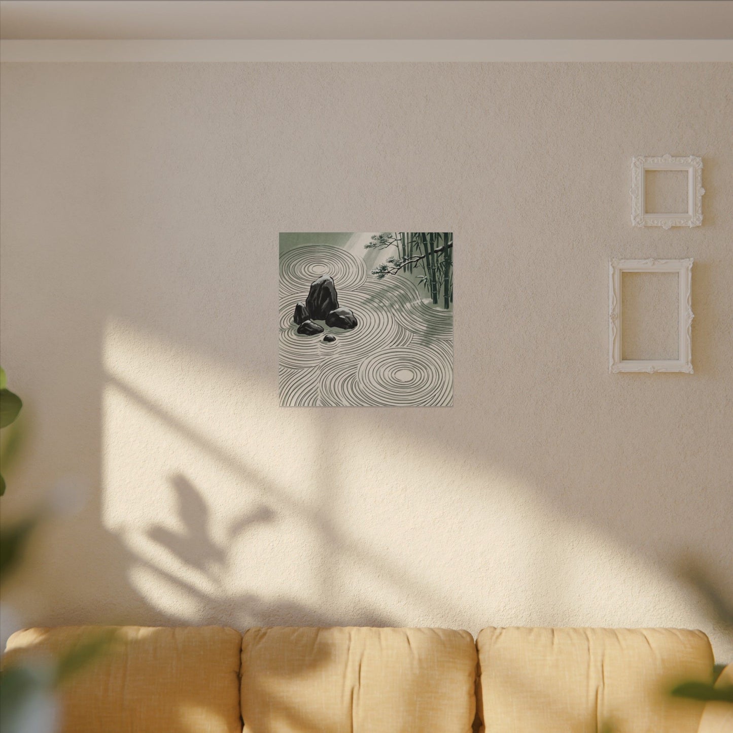Shibui Rock Garden Canvas Art - Zen Ukiyo E Inspired