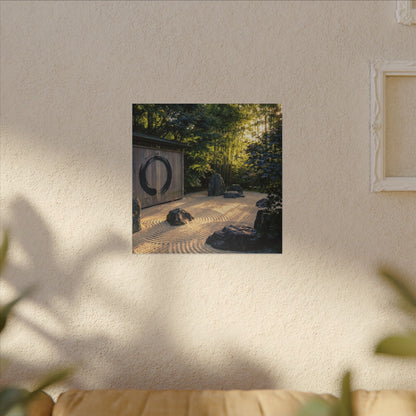 Rock Garden Enso Canvas Art | Tranquil Zen Art