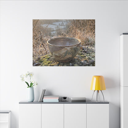 Golden Hour Ceramic Bowl Canvas Art - Japandi Shibui
