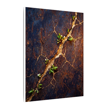 Rust Patina Spring Canvas Art | Kintsugi Resilient Design