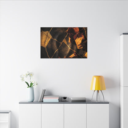 Resilient Shadow Play Canvas Art - Crackle Gold Kintsugi