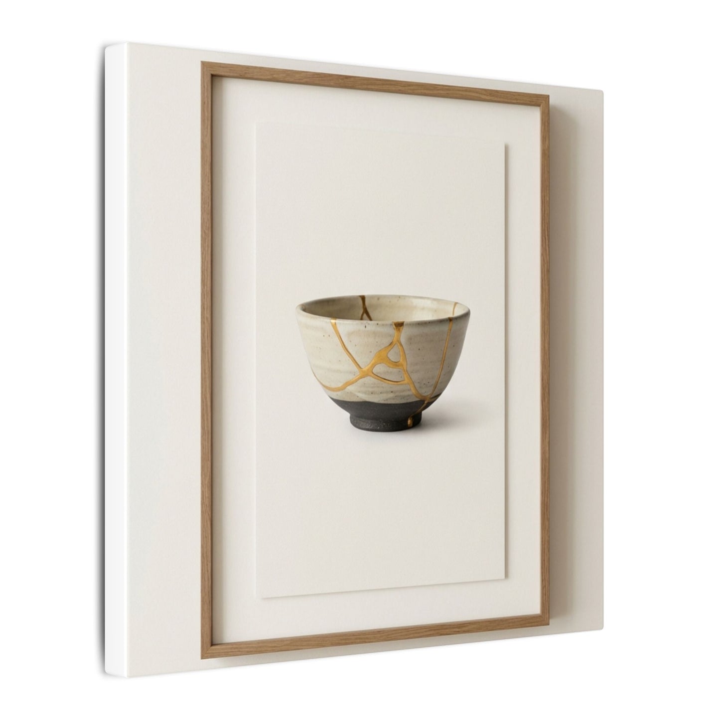 Kintsugi Charcoal Canvas Art