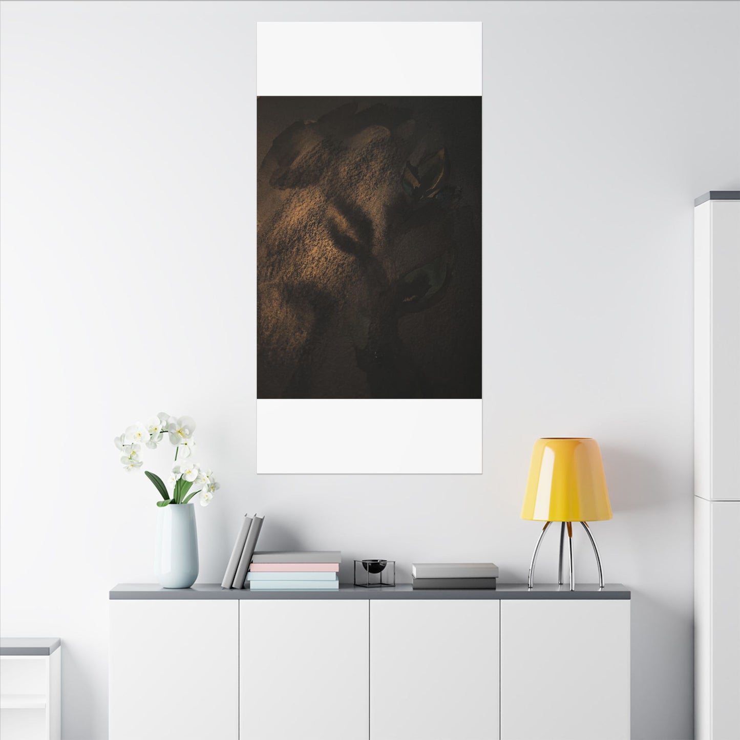 Candlelight Shadow Play Canvas Art - Dark Japandi Ma