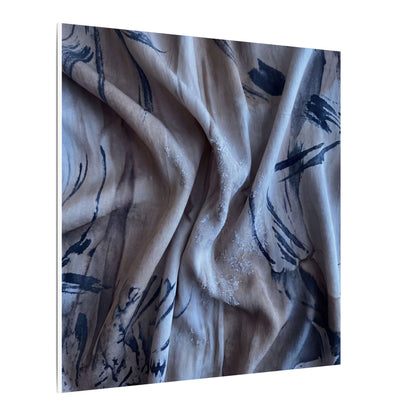 Silk Drape Winter Canvas Art | Japandi Earthy Design