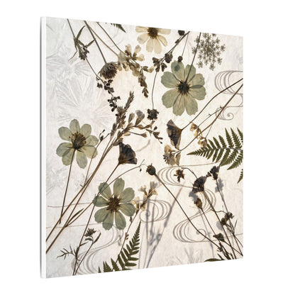 Japandi Dried Flowers in Golden Hour | Japanese Pattern Canvas Art