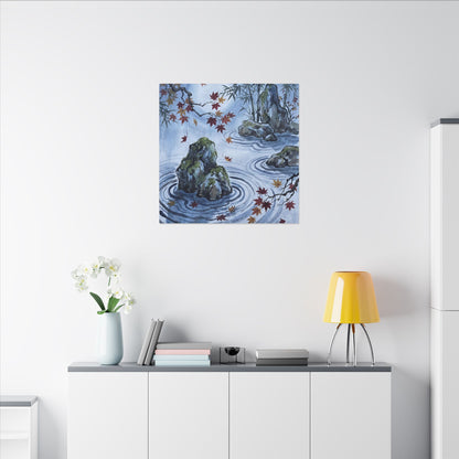 Rock Garden Autumn Canvas Art | Zen Tranquil Design