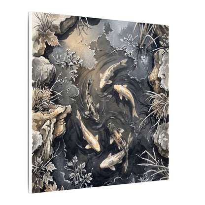 Koi Pond Canvas Art | Winter Japandi Japanese Pattern Art