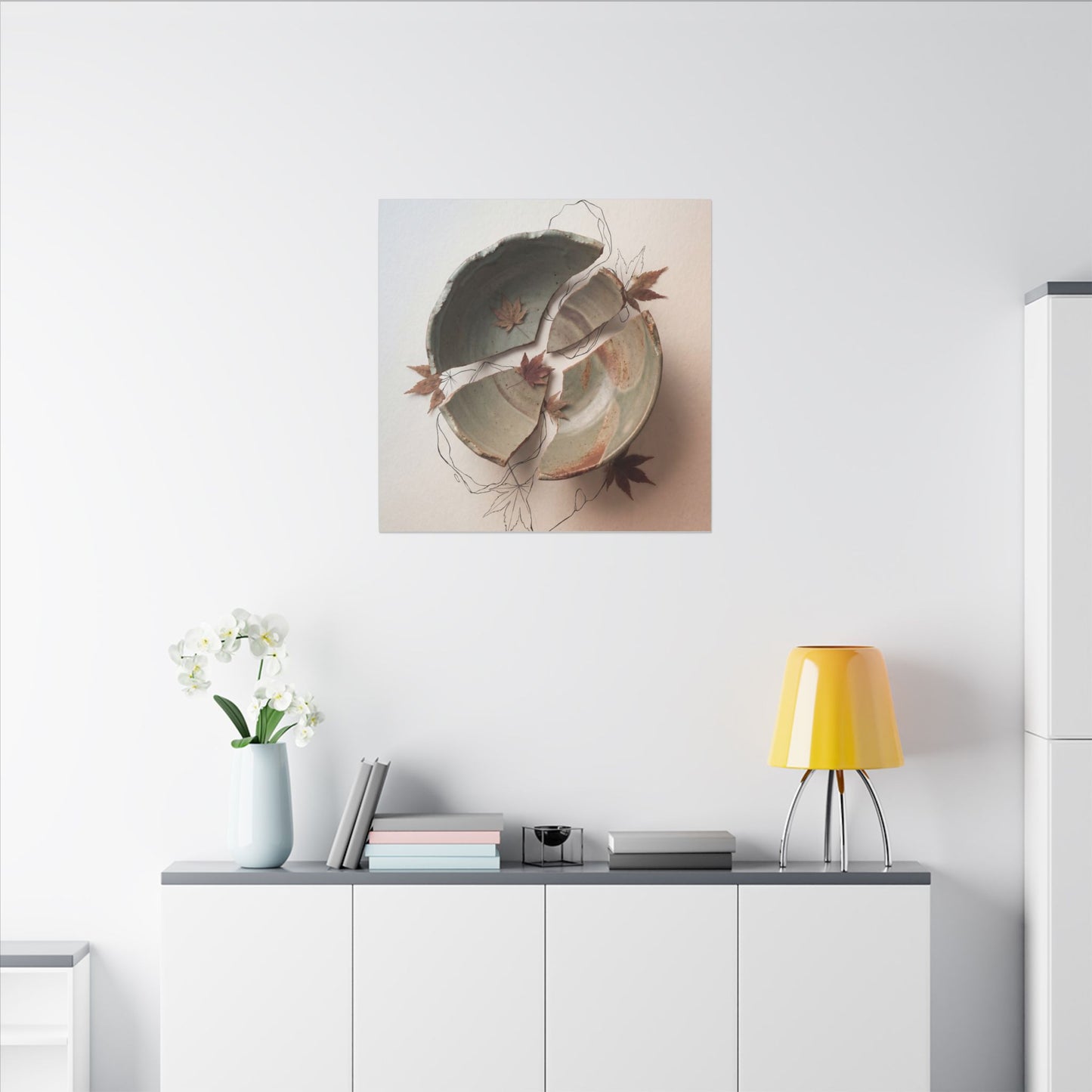 Dawn Ceramic Bowl Canvas Art - Japandi Fukinsei