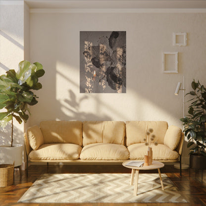 Shadow Play Summer Canvas Art | Japandi Elegant Design