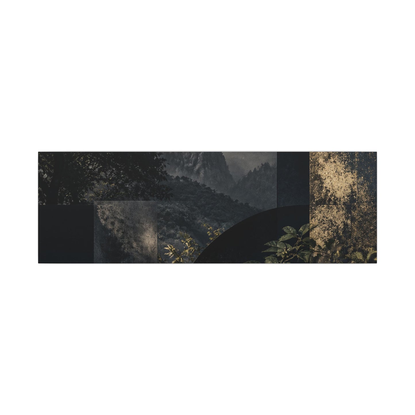 Mountain Mist Summer Canvas Art | Dark Japandi Atmospheric Design