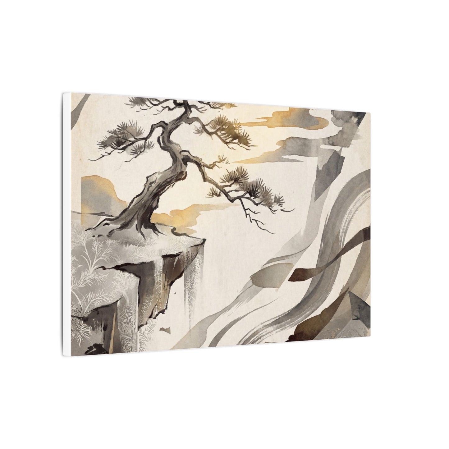 Golden Hour Pine Tree Canvas Art - Japandi Seijaku