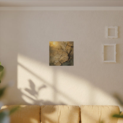 Cracked Earth Spring Canvas Art | Japandi Warm Design