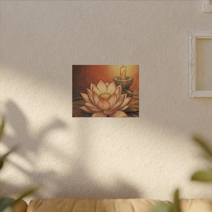 Lotus Flower Summer Canvas Art | Zen Contemplative Design