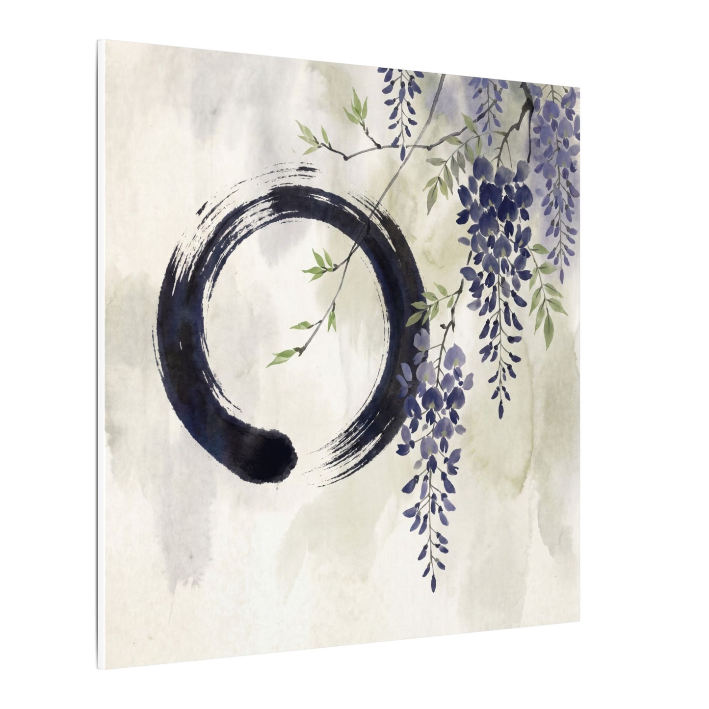 Wisteria Enso Canvas Art | Serene Zen Art
